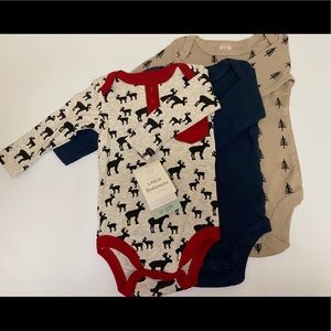 Baby Kiss three pack bodysuits size 0-3
